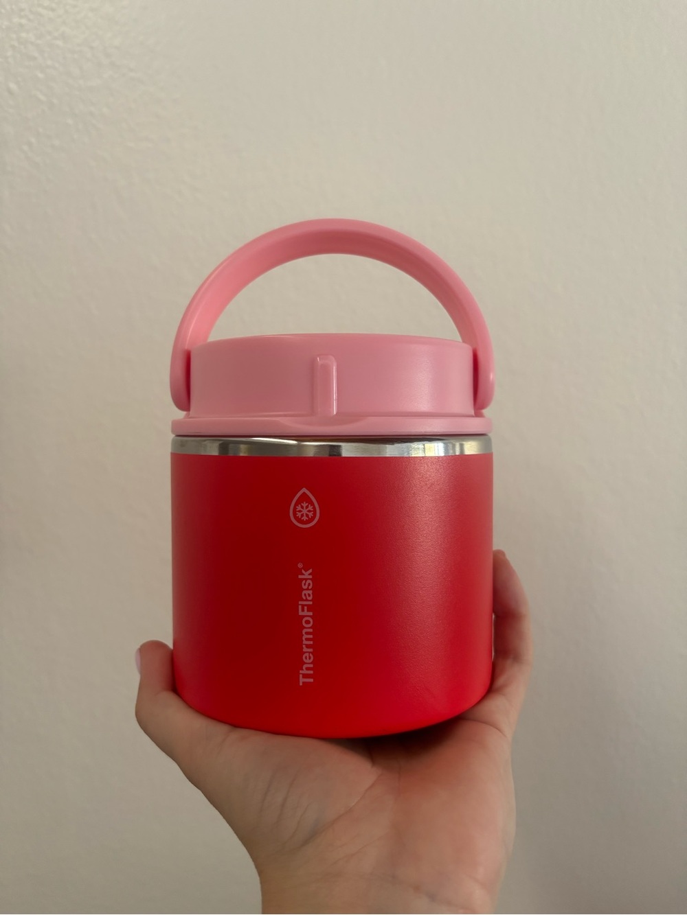 Hydro Flask Red Food Jar with Pink Handle Lid